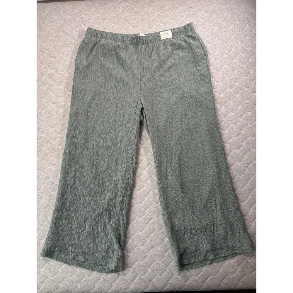 Abercrombie & Fitch Pants Womens XXL Green Ultra High Ultra Wide Leg Pull On‎